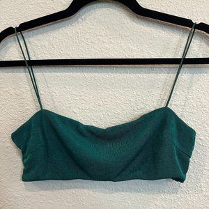 Tiger Mist Crop Tank Top Bralette Bra Emerald Green Size Large